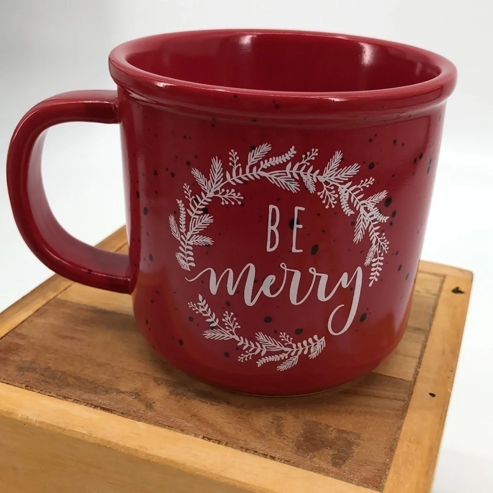 3/$25 Jo-Anne Stores Holiday Christmas Coffee Cup Mug “Be Merry” Cocoa Tea
